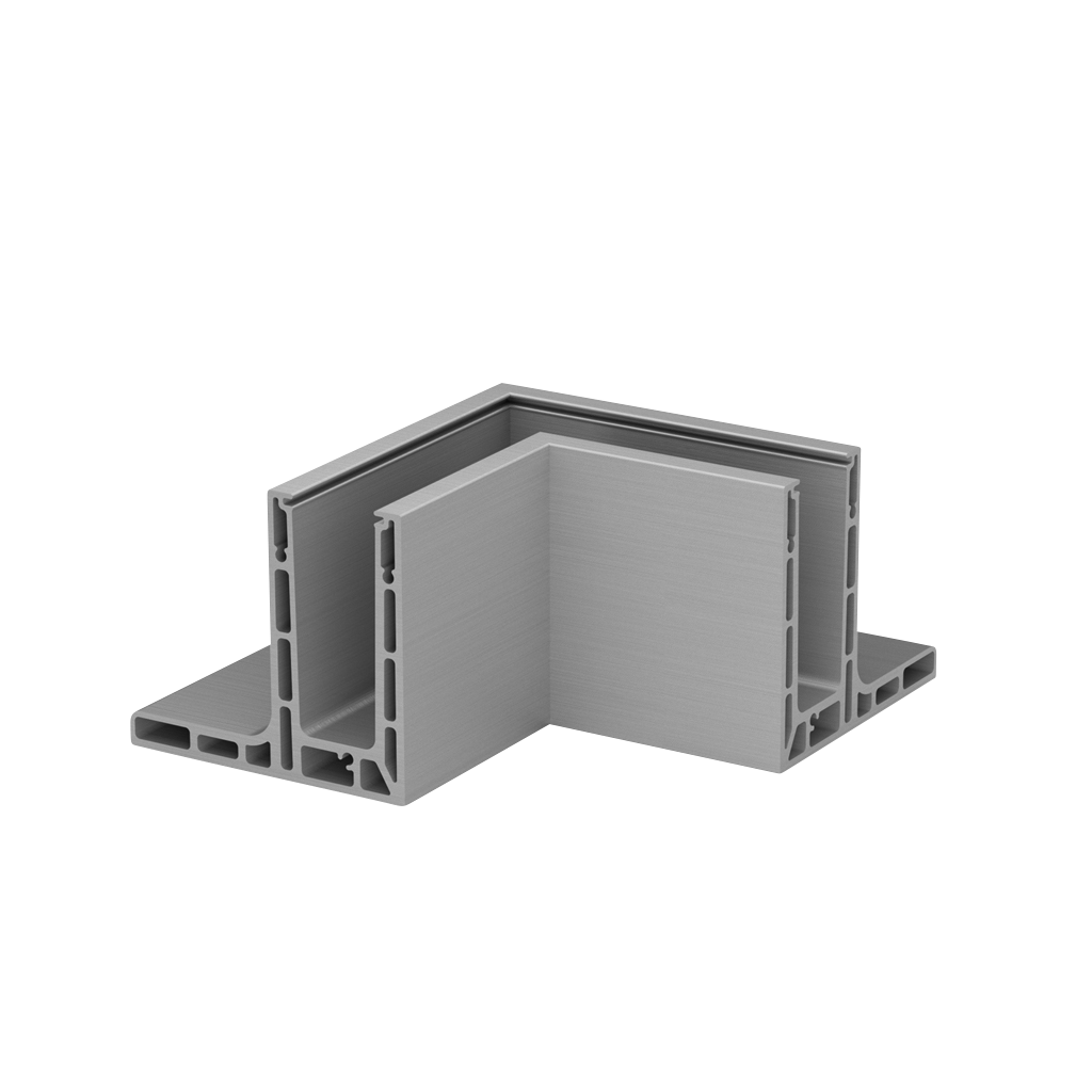 Hoek 90°, Easy Glass Smart F top MOD 8221, alu