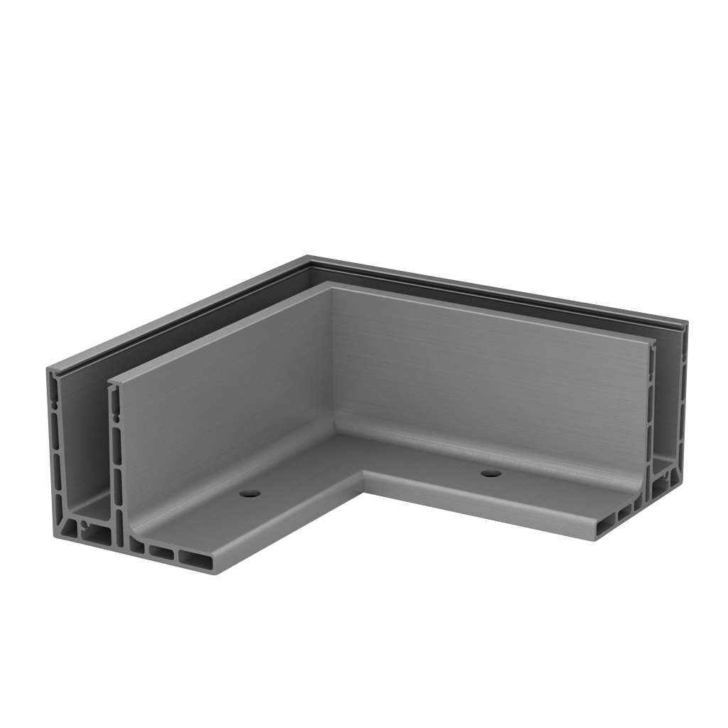 Hoek 90°, Easy Glass Smart F top MOD 8221, alu